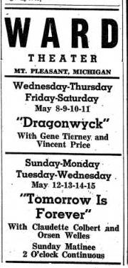 Ward Theatre - 1946 Ad From James (newer photo)